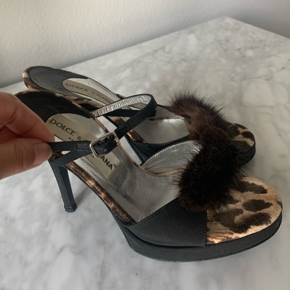Dolce & Gabbana Mink Fur Heel Sandals - Picture 2 of 8